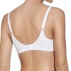 Vista posterior de soutien desportivo branco em algodão, com alças ajustáveis e fecho traseiro, sem aros nem enchimento, ideal para conforto diário.