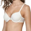 Sutiã push up marfim com aros, tecido elástico, alças ajustáveis e fecho traseiro, ideal para realce natural e conforto diário com estilo.