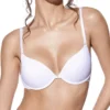 Sutiã branco push up multiposições com aros, alças ajustáveis e fecho traseiro, ideal para realce natural e conforto inclusivo no dia a dia.
