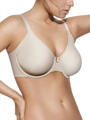Sutiã Eugenia - Terra - Com Aros e Sem Enchimento Sutiã terra com aros, sem enchimento e sem costuras, copa preformada para ajuste natural. Costas largas para modelagem suave e melhor suporte.