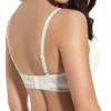 Vista traseira de sutiã bralette marfim com renda, alças ajustáveis, fecho confortável e sem aros para suporte suave.