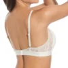 Costas de sutiã bralette em renda cor marfim com enchimento, alças ajustáveis e fecho, oferecendo suporte leve e conforto no dia a dia.