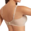 Costas do sutiã cor terra sem enchimento e sem aros, com fecho tradicional, alças ajustáveis e laterais largas para suporte e conforto total.