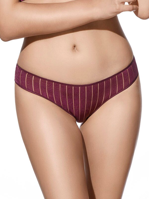 Cueca Bikini Vanesa - Cueca bikini com tecido de riscas